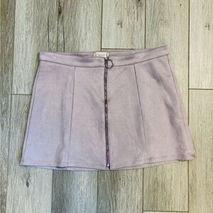 NWOT Altar'd State lavender pastel Purple Mini velour Skirt Easter front zipper